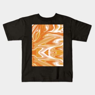 Orange Abstract Liquify Pattern Kids T-Shirt